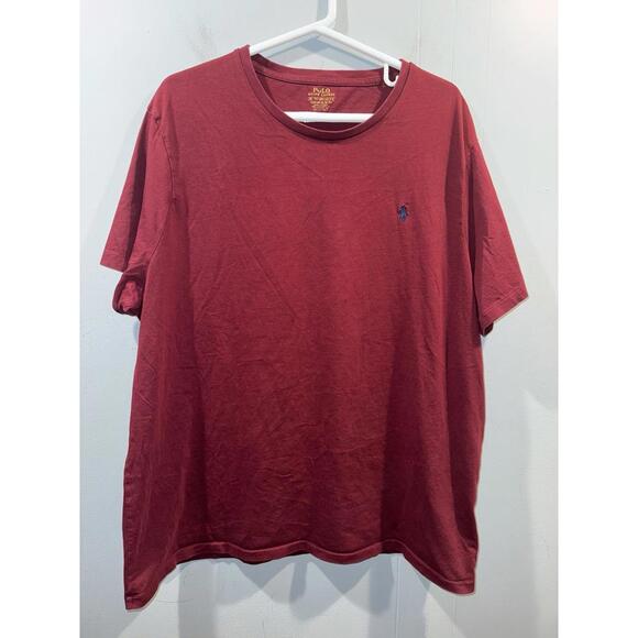 Mens Polo Ralph Lauren T Shirt Size XXL Burgundy Custom Slim Fit - Picture 1 of 3